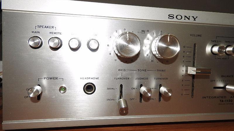 1975 SONY TA-1150 INTEGRATED SOLID STATE AMPLIFIER 2 phonos