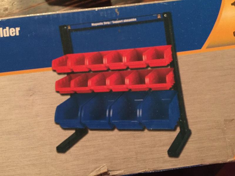 16 piece bench top storage rack