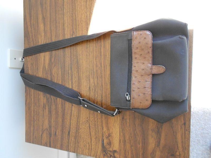 brown purse w/ leather trim