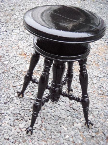 antique piano stool,swivels,ball and claw feet