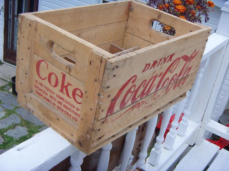 coca-cola wooden crate