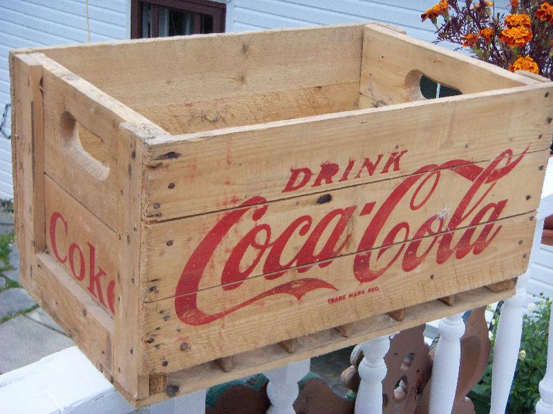 coca-cola wooden crate