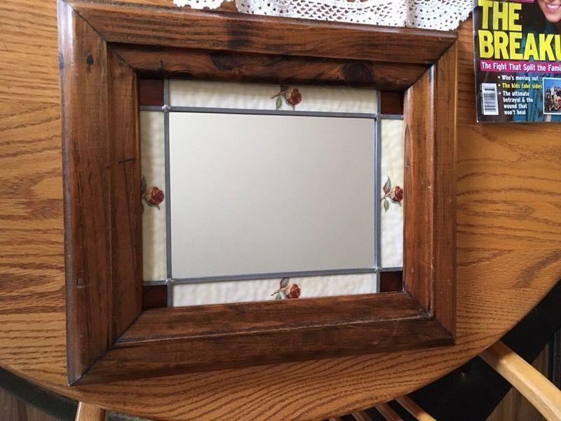 Mirror with stain glass