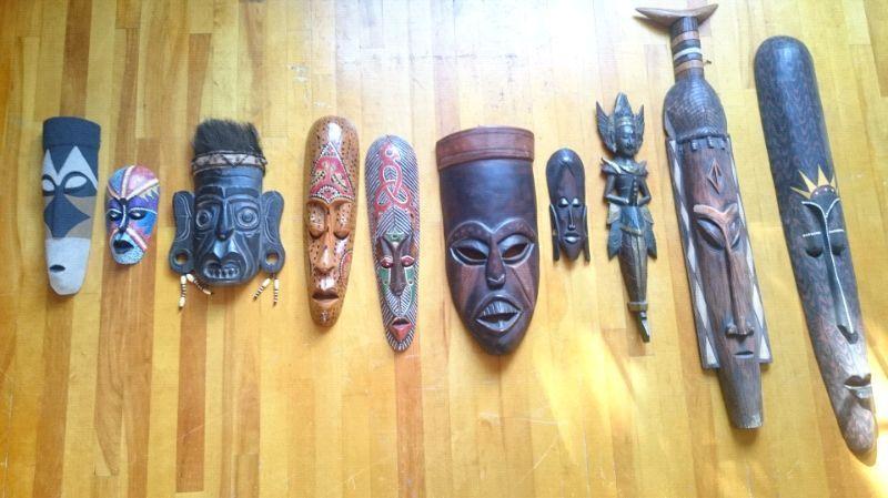 Wood wall art masks