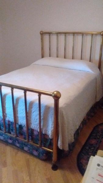 Quality brass bed, antique