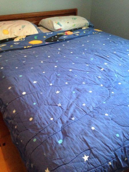 Space themed comforter & curtains