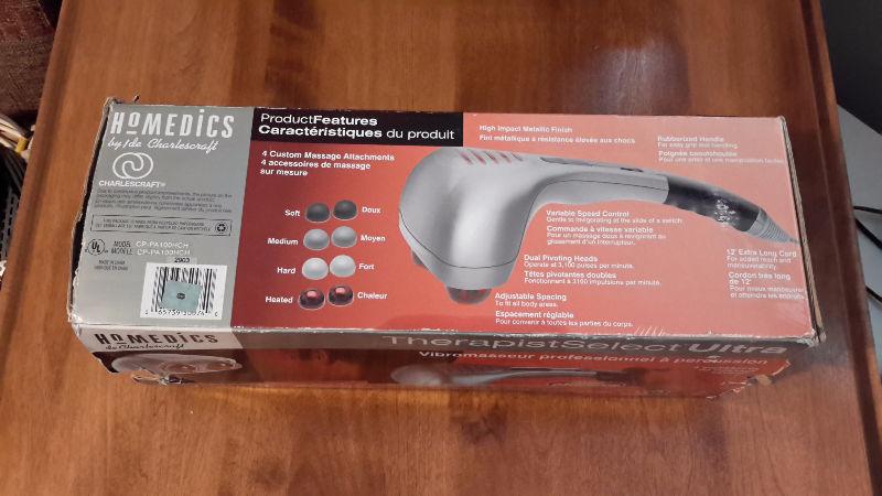 Homedics Professional Percussion Massager w/heat & 4 attachments