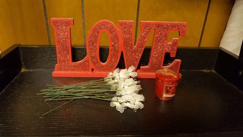 Red and silver wedding decor