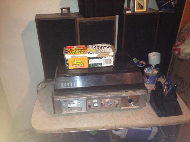Antique Stereo system with lots of 8 tracks