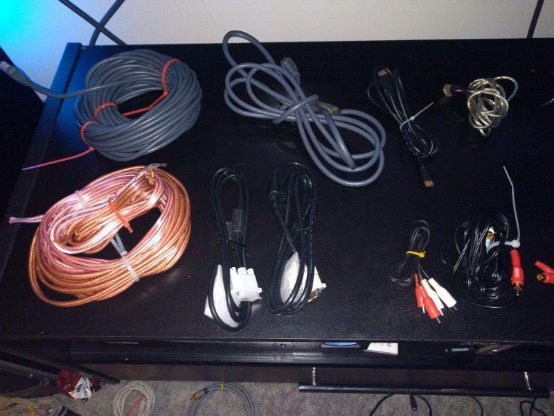 Various cables and electronics stuff