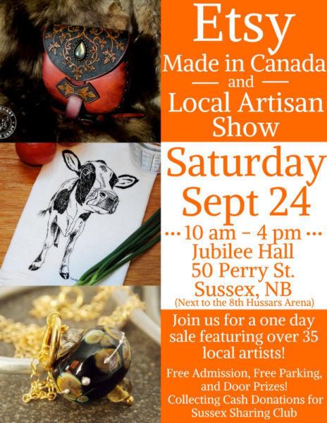 Etsy - Made in Canada Local Artisan Fine Craft Show - Sussex