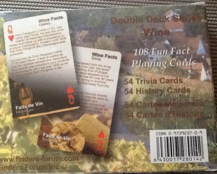 NEW 2 PACK WINE TRIVIA PLAYING CARDS UNIQUE GIFT & MORE