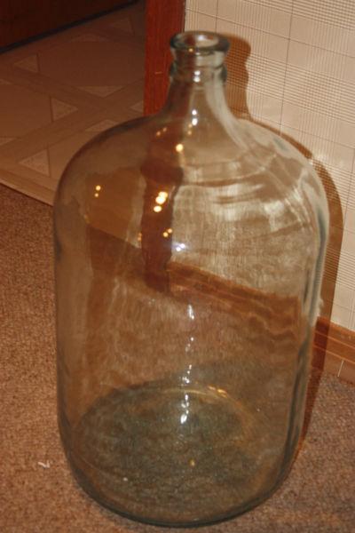 LARGE HEAVY GLASS JUG