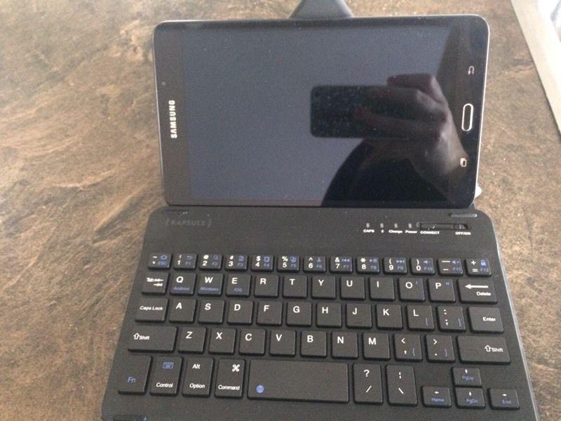 Samsung Galaxy Tab A Tablet and Kapsule Bluetooth Keyboard