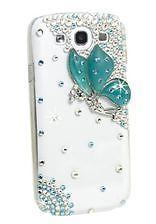 LH Luxury Cover Case Blue 3D Glitter Phoenix Rhinestone New!!