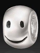 Happy Smiley Face Spacer Silver Bead for European Charm Bracelet