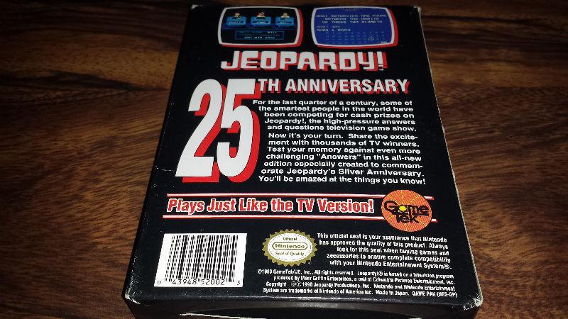 Nintendo Nes Jeopardy 25th anniversary Cib.Like new