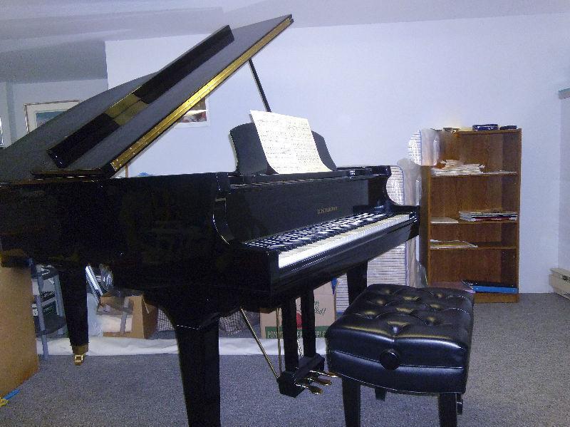 Piano à queue Baldwin noir avec banc de concert