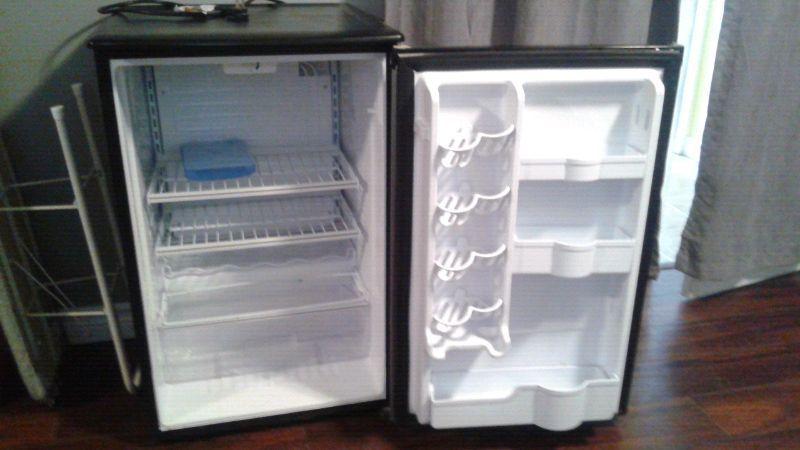 Brushed silver bar fridge