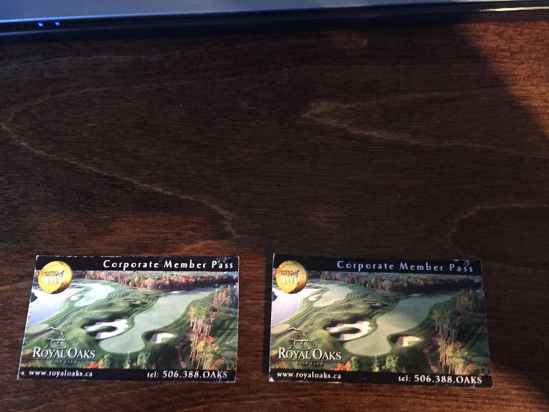 2 corporate tickets for Royal Oaks golf course