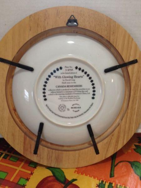 Canadian Military Collectible Plates W/ Hanging Frames