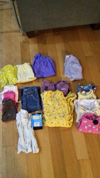 15 pieces of girl clothes 6-12 mths