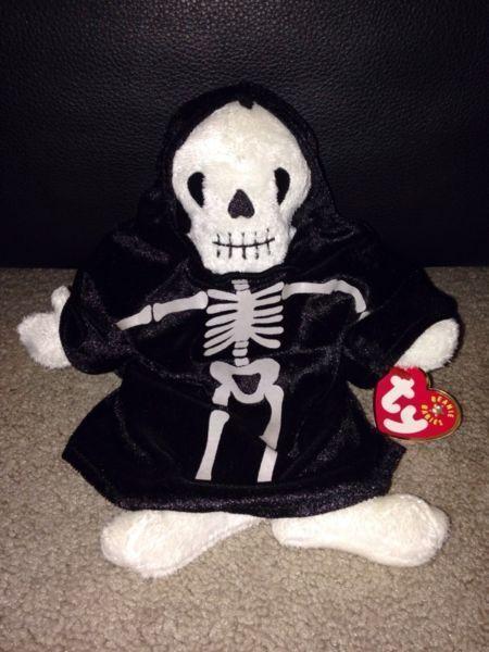 Skeleton Beanie Baby with Tags for Halloween - $5
