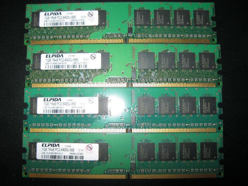 Elpida 4GB DDR2 6400U desktop RAM memory kits