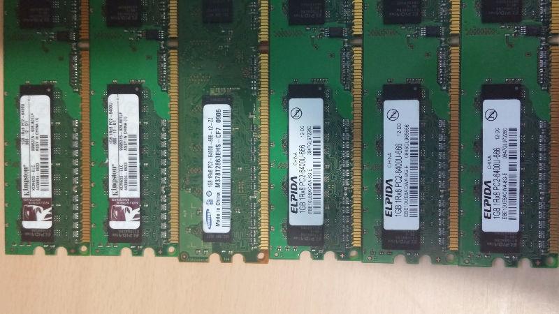 6 x 1GB DDR2 PC2-6400 Ram