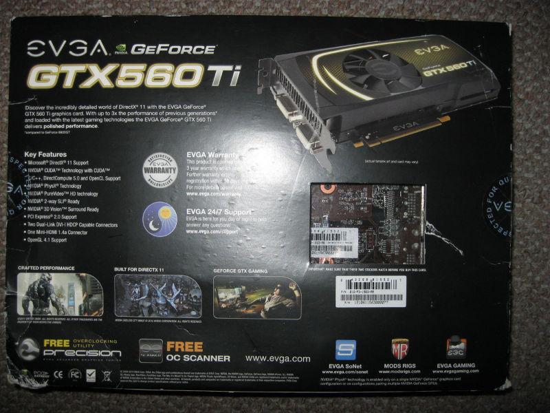 EVGA GeForce GTX 560 Ti DDR5 video card (new, sealed box)