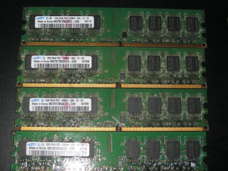 Samsung 4GB DDR2 5300U desktop RAM memory kits