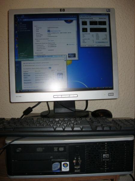 3Ghz dual core 2GB DP/VGA HP desktop computer with 19