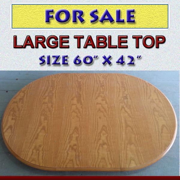 LARGE SOLID OAK TABLE TOP - GOOD CONDITION