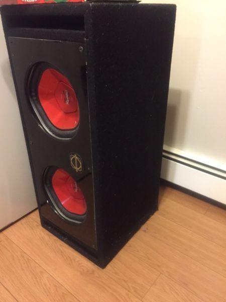 SONY XPlod subwoofers BASEWORKS box and SONY AMP