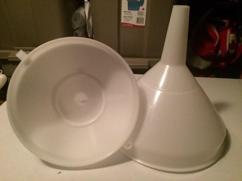 2 large funnels used in beer making