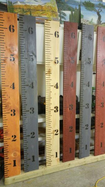 Child Height Measurement Ruler - Blow Torched - Rustic Look