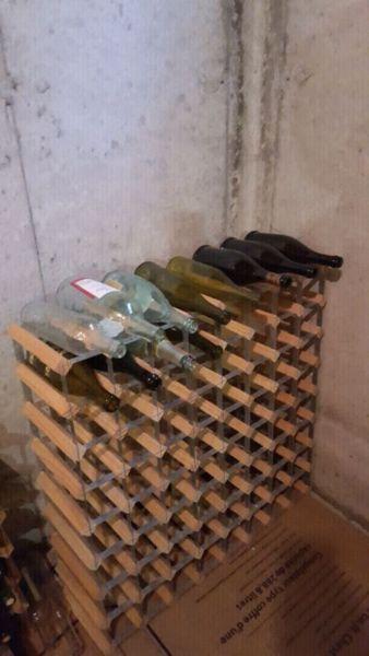 72 bottle wine rack with a dozen wine bottles