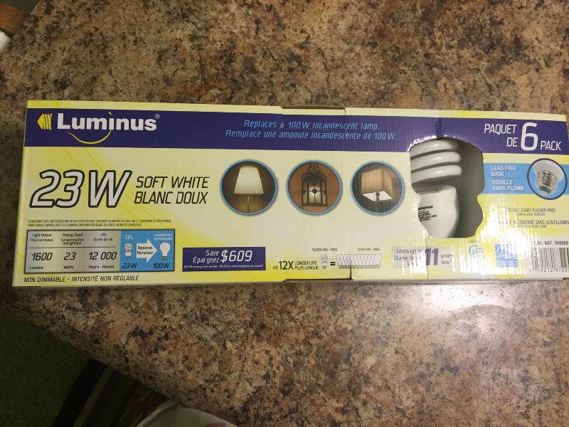 Brand new sealed box of CFL LUMINUS BULBS