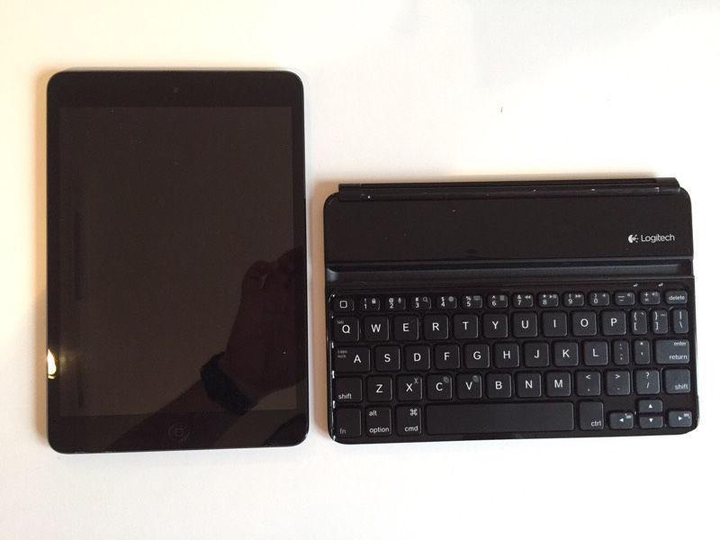 iPad mini 32GB Cellular + WiFi with Logitech BT Keyboard