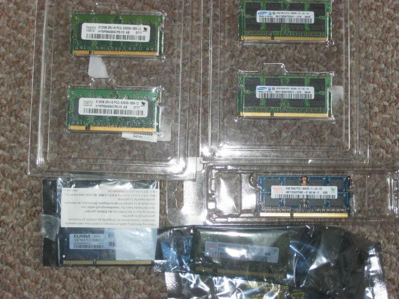 9GB of DDR2 & DDR3 Laptop SO-DIMM RAM