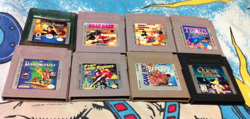 Gameboy Games Lot Harry Potter Mickey Tetris Pagemaster