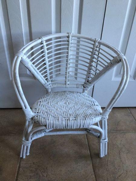 Sweet Child's White Wicker Chair