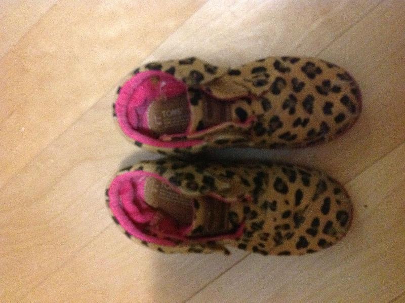 Toms shoes size 8 one red pair and one leopard print