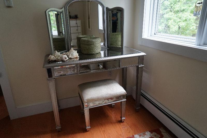 Hayworth Silver Mirror & Vanity