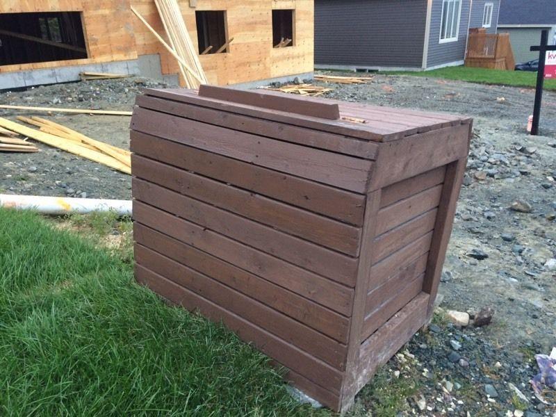 Brand new wooden garbage box