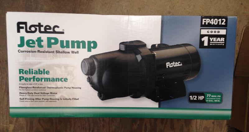NEVER USED 1/2HP Thermoplastic Shallow Well Jet Pump