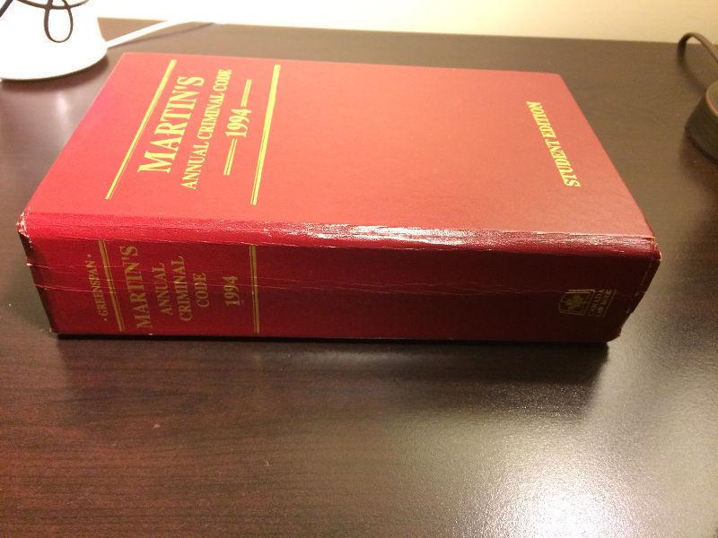Martin's Annual Criminal Code (1994) - harcover - only $3
