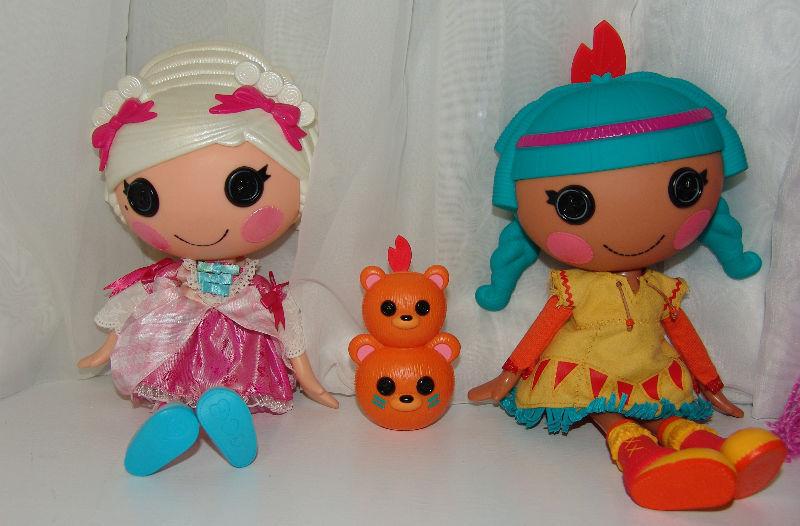 Lalaloopsy Dolls lot of 5 plus 2 Pets