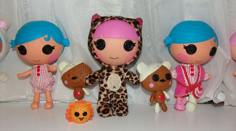 Lalaloopsy Litttles Dolls lot of 5 plus 5 Pets