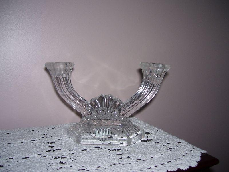 Glass Double Candlestick